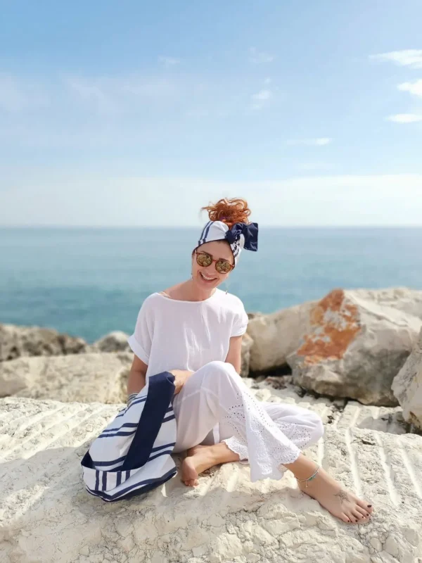 Turbante Fashion in cotone fascia capelli design Marinella made in Italy