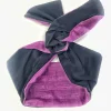 Turbante nero bicolore fucsia Fashion in cotone fascia capelli design double face fucsia nero made in Italy