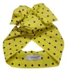 Turbante Pois giallo blu puro cotone  Made in Italy Fascia Capelli hairband