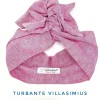 Turbante rosa fucsia in lino made in Italy fascia capelli hairband