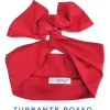 Turbante Rosso in cotone made in Italy fascia capelli hairband Red color