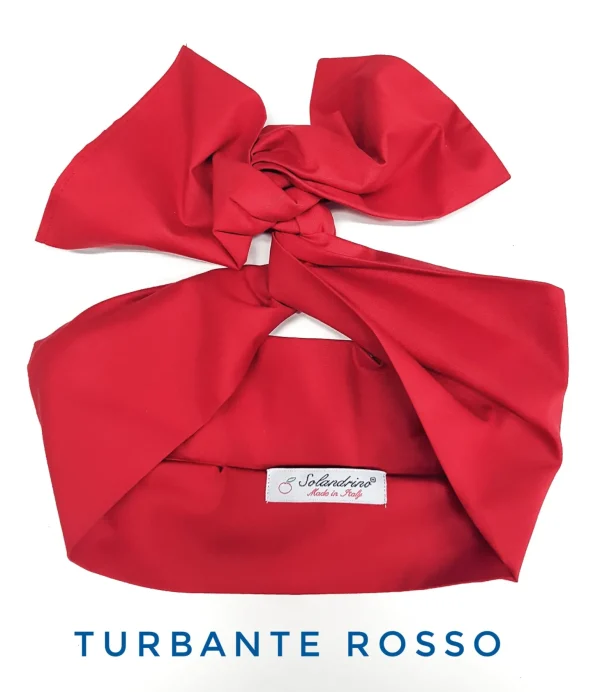 Turbante Rosso in cotone made in Italy fascia capelli hairband Red color