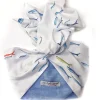 Turbante sardinia bicolore bianco azzurro  Fashion in cotone fascia capelli design double face made in Italy