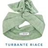 Turbante verde in lino made in Italy fascia capelli hairband