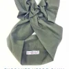 Turbante verde oliva in lino made in Italy fascia capelli hairband