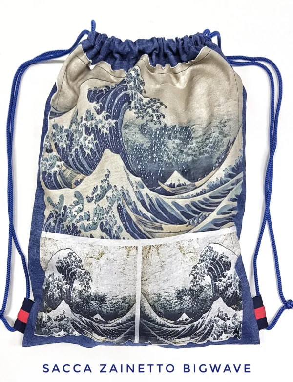 Zaino Sacca in tessuto cotone Light design Big Wave made in Italy